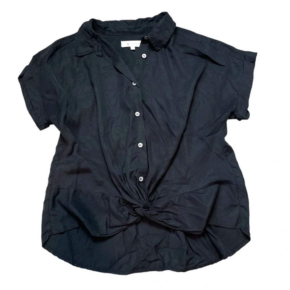 Lou & Grey for LOFT Fluid Twill Twist Front Top Small